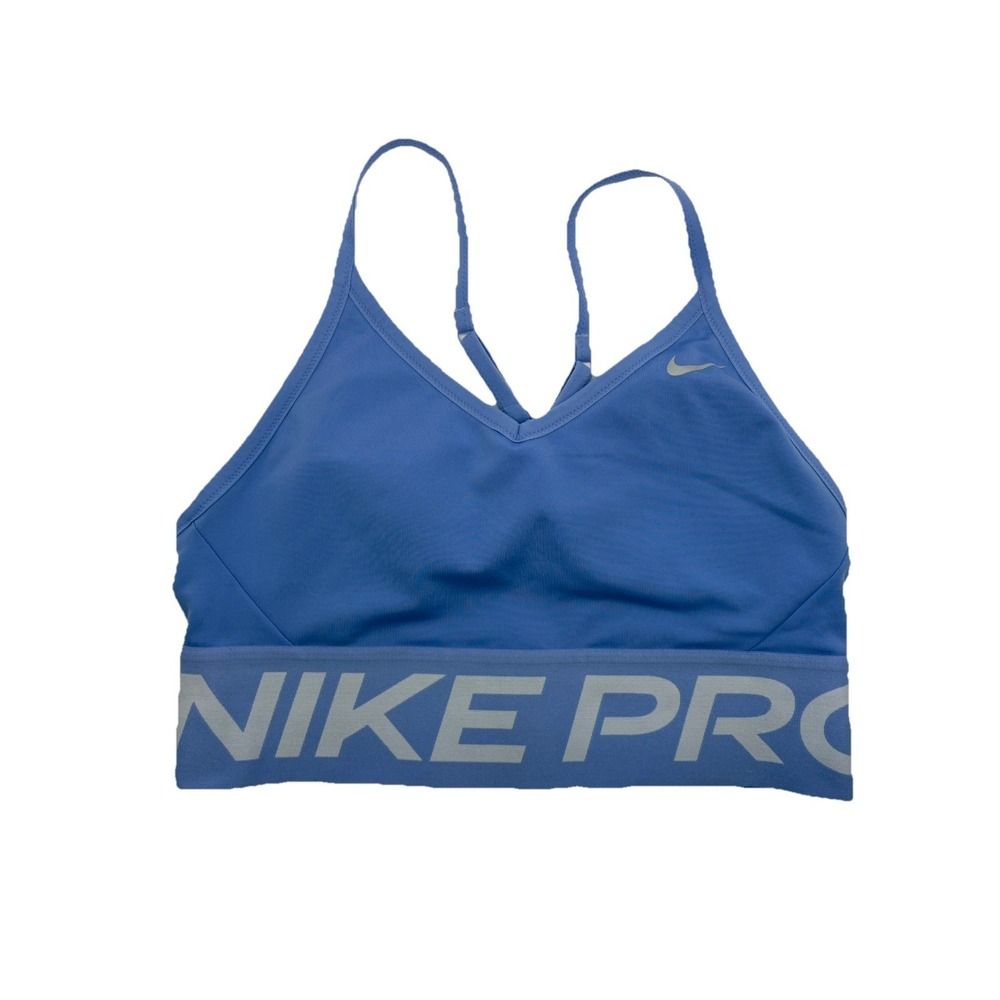 Nike Pro Indy Plunge Women's Sports Bra Size XL Light Blue Dri Fit